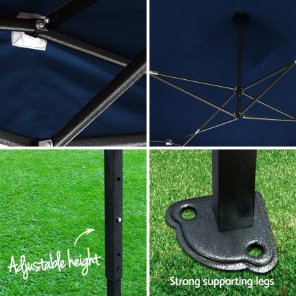 Instahut Gazebo Pop Up Marquee 3x3m Outdoor Tent Folding Wedding Gazebos Navy - Image 5