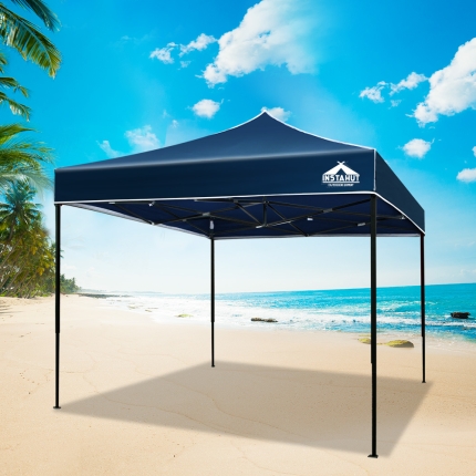 Instahut Gazebo Pop Up Marquee 3x3m Outdoor Tent Folding Wedding Gazebos Navy - Image 7
