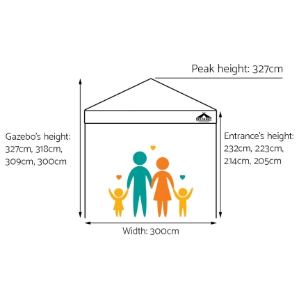 Instahut Gazebo Pop Up Marquee 3x3m Outdoor Tent Folding Wedding Gazebos White - Image 2