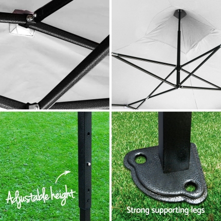 Instahut Gazebo Pop Up Marquee 3x3m Outdoor Tent Folding Wedding Gazebos White - Image 5