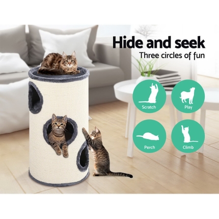 i.Pet Cat Tree 70cm Trees Scratching Post Scratcher Tower Condo House Furniture Wood - Image 3
