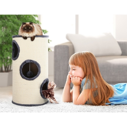 i.Pet Cat Tree 70cm Trees Scratching Post Scratcher Tower Condo House Furniture Wood - Image 6