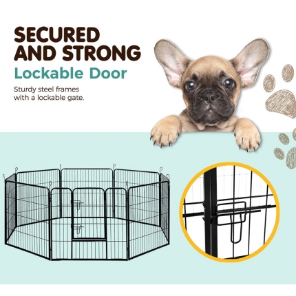 i.Pet 8 Panel Pet Dog Playpen Puppy Exercise Cage Enclosure Fence Play Pen 80x80cm - Image 4