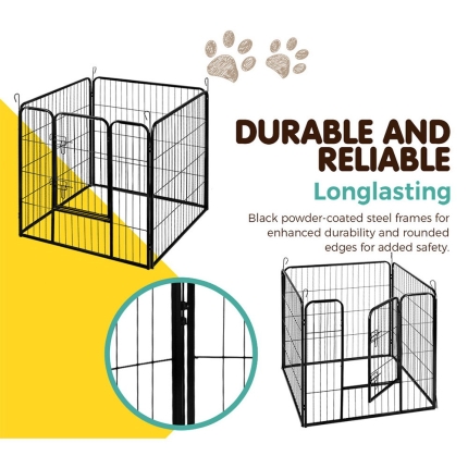 i.Pet 8 Panel Pet Dog Playpen Puppy Exercise Cage Enclosure Fence Play Pen 80x80cm - Image 5