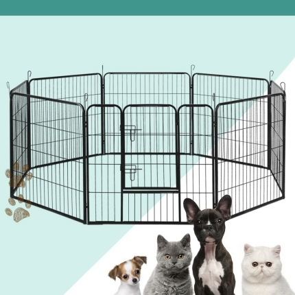 i.Pet 8 Panel Pet Dog Playpen Puppy Exercise Cage Enclosure Fence Play Pen 80x80cm - Image 7