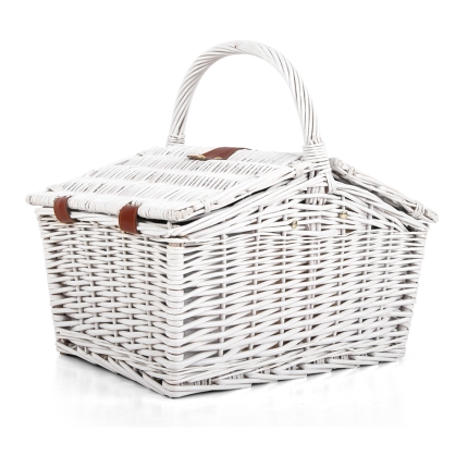 Alfresco 2 Person Picnic Basket Baskets White Deluxe Outdoor Corporate Blanket Park - Image 3