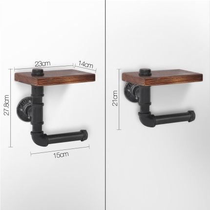Artiss 1X Wall Shelves Paper Holder Industrial Pipe Shelf DIY Vintage Brackets - Image 2