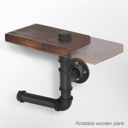 Artiss 1X Wall Shelves Paper Holder Industrial Pipe Shelf DIY Vintage Brackets - Image 3