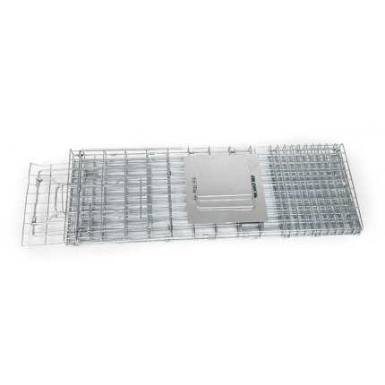 Humane Animal Trap Cage 150 x 50 x 53cm  - Silver - Image 3
