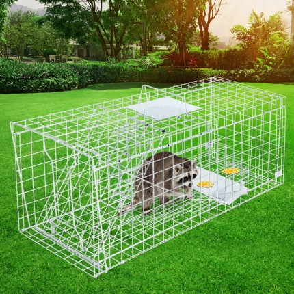 Humane Animal Trap Cage 150 x 50 x 53cm  - Silver - Image 7