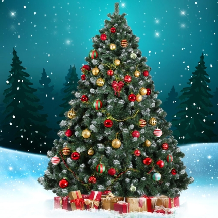Jingle Jollys 7FT Christmas Snow Tree - Image 7