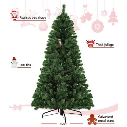 Jingle Jollys 1.8M 6FT Christmas Tree Xmas Decoration Home Decor 500 Tips Green - Image 3
