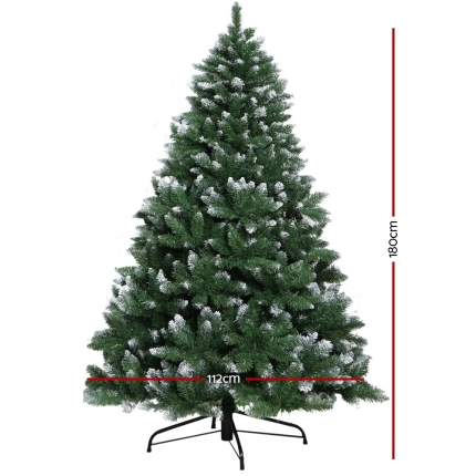 Jingle Jollys 6FT Christmas Snow Tree - Green - Image 2