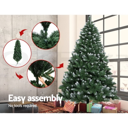 Jingle Jollys 6FT Christmas Snow Tree - Green - Image 4