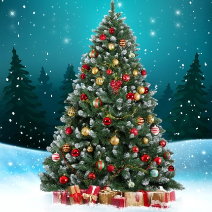 Jingle Jollys 6FT Christmas Snow Tree - Green - Image 7