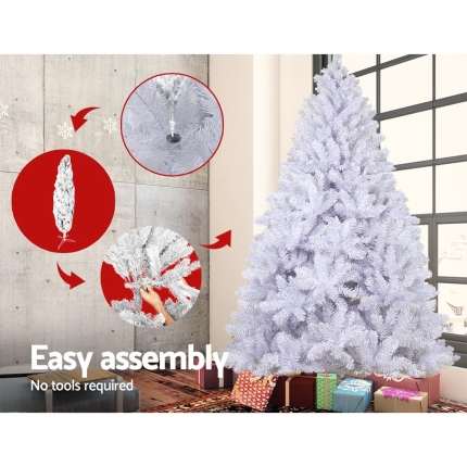 Jingle Jolly's White Christmas Tree Xmas Decorations Home Decor 2.1M 7FT - Image 5