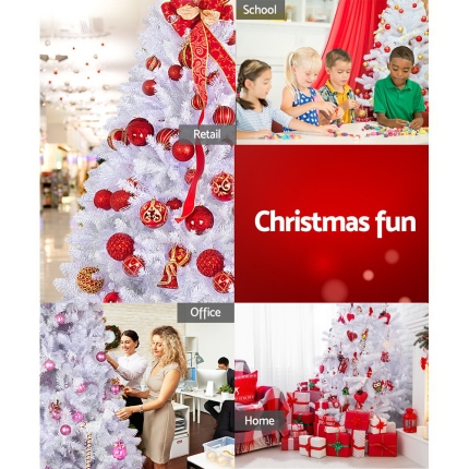Jingle Jolly's White Christmas Tree Xmas Decorations Home Decor 2.1M 7FT - Image 6