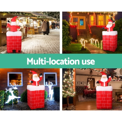 Jingle Jollys 1.8M Christmas Inflatable Archway with Santa Xmas Decor LED - Image 3