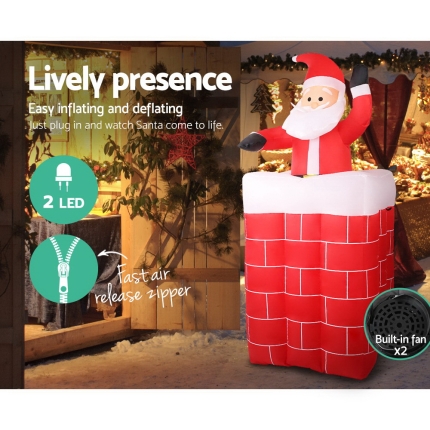 Jingle Jollys 1.8M Christmas Inflatable Archway with Santa Xmas Decor LED - Image 5