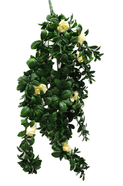 Hanging White Rose Stem UV 85cm - Image 2