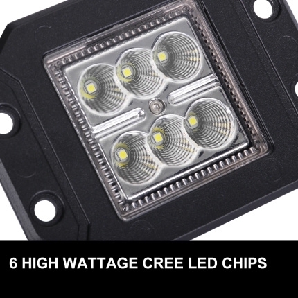 Pair 30W LED Work Light Bar CREE Flood Flush Mount 12V 24V Truck Reverse 5 inch - Image 2