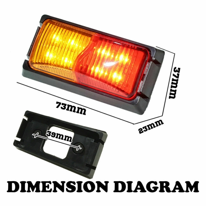 4X LIGHTFOX LED Side Marker Amber RED Indicator Trailer Clearance Lights - Image 5