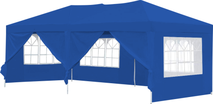 3x6m Gazebo Outdoor Marquee Tent Canopy Blue - Image 2