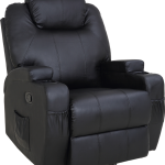 Massage Sofa Chair Recliner 360 Degree Swivel PU Leather Lounge 8 Point Heated