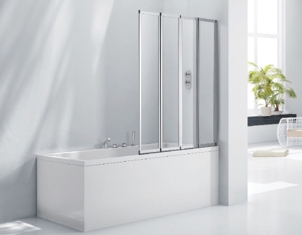4 Fold Chrome Folding Bath Shower Screen Door Panel 1000 x 1400mm - Image 4