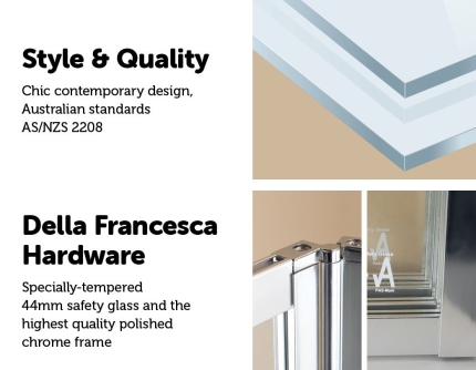 4 Fold Chrome Folding Bath Shower Screen Door Panel 1000 x 1400mm - Image 5