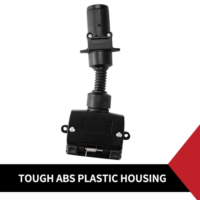 7 Pin Small Round To 7 Pin Flat Socket Trailer Connector Adaptor - Image 2