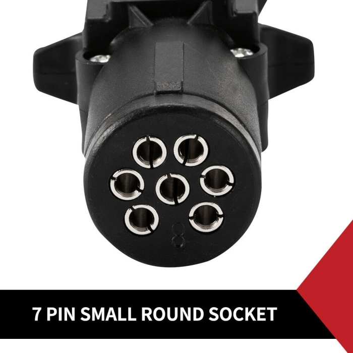 7 Pin Small Round To 7 Pin Flat Socket Trailer Connector Adaptor - Image 4