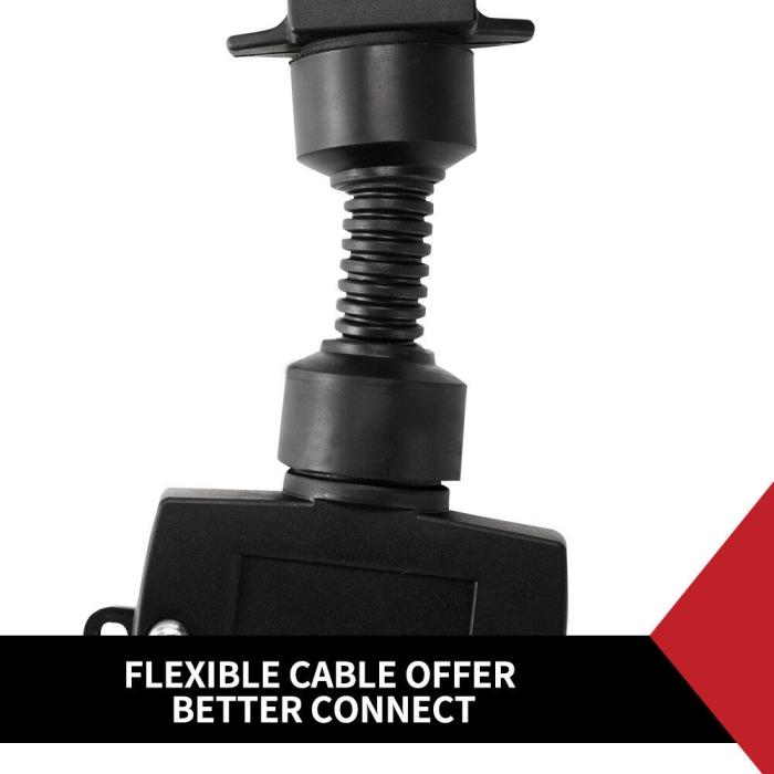 7 Pin Small Round To 7 Pin Flat Socket Trailer Connector Adaptor - Image 7