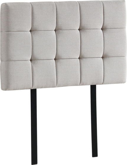 Linen Fabric Single Bed Deluxe Headboard Bedhead - Beige - Image 3