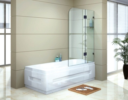 1200 x 1450mm Frameless Bath Panel 10mm Glass Shower Screen By Della Francesca - Image 5