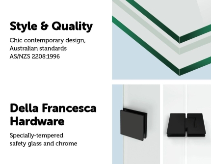 1200 x 1450mm Frameless Bath Panel 10mm Glass Shower Screen By Della Francesca - Image 4