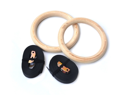 Wooden Gymnastic Rings Olympic Gym Strength Training - Image 3