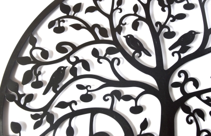 Black Tree of Life Wall Art Hanging Metal Iron Sculpture Garden 60cm - Image 2