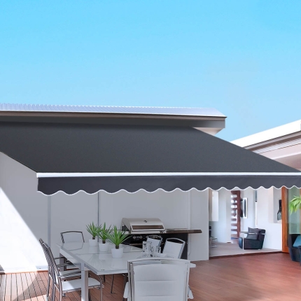 Instahut 5M x 2.5M Outdoor Folding Arm Awning - Grey - Image 7