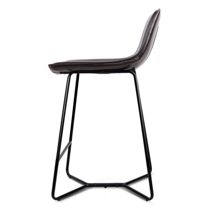 Artiss Set of 2 PU Leather Bar Stools - Metal Black - Image 4