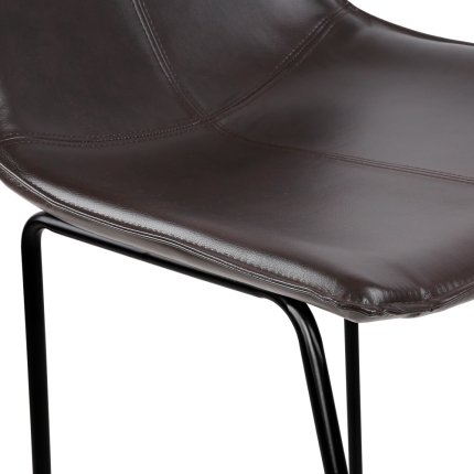 Artiss Set of 2 PU Leather Bar Stools - Metal Black - Image 5