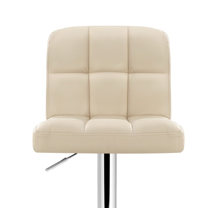 Artiss Set of 2 PU Leather Gas Lift Bar Stools - Beige - Image 3
