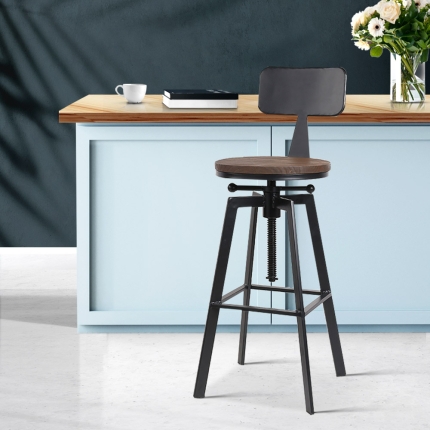 Artiss Rustic Industrial Metal Bar Stool - Image 7
