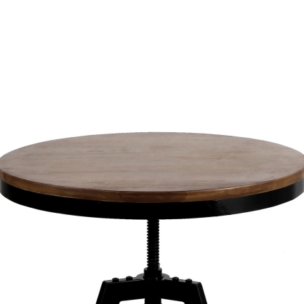 Artiss Elm Wood Round Dining Table - Dark Brown - Image 5