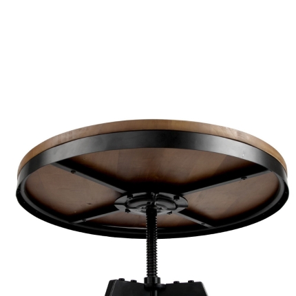 Artiss Elm Wood Round Dining Table - Dark Brown - Image 6