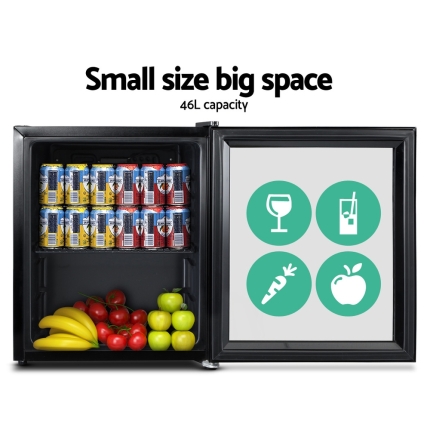 Devanti 46L Glass Door Bar Fridge Mini Countertop Freezer Fridges Bottle Cooler - Image 3