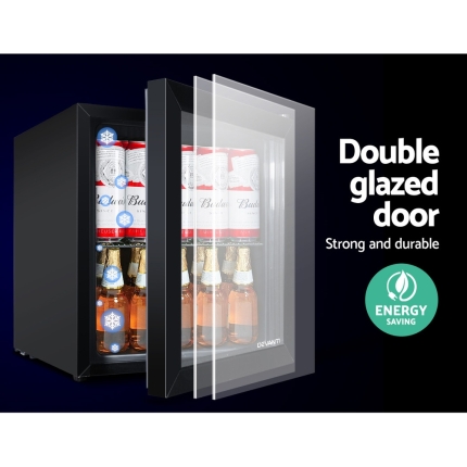 Devanti 46L Glass Door Bar Fridge Mini Countertop Freezer Fridges Bottle Cooler - Image 5