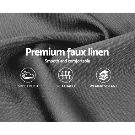 Artiss Bed Frame King Size Base Mattress Platform Fabric Wooden Grey NEO - Image 6