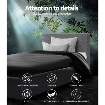 Artiss Bed Frame King Single Size Base Mattress Platform Fabric Wooden Grey NEO - Image 4