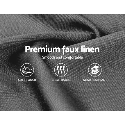 Artiss Bed Frame King Single Size Base Mattress Platform Fabric Wooden Grey NEO - Image 6